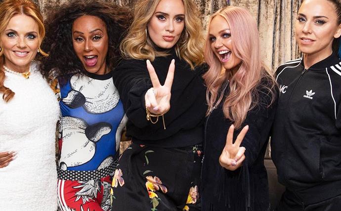 The Spice Girls with Adele