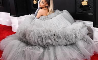 Ariana Grande Has A Cinderella Moment In A Grey Tulle Dress At The 2020 Grammys