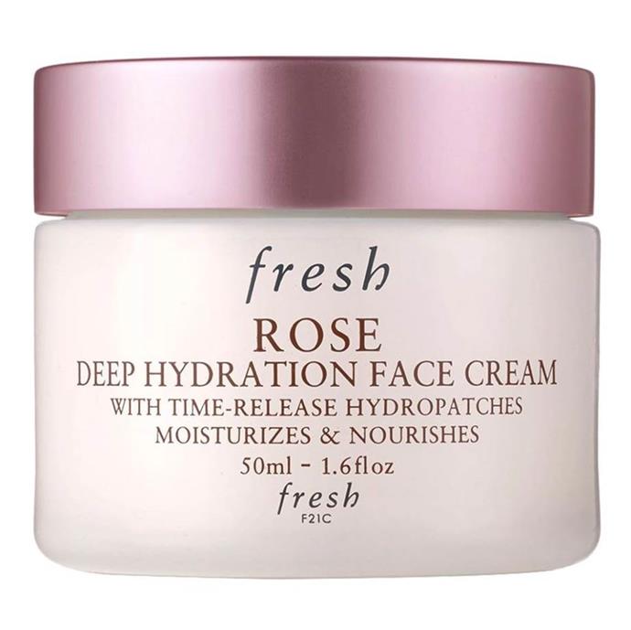 **Rose Deep Hydration Face Cream by Fresh** <br><br>
This rose-scented product, from Fresh's eternally dependable product line, will deeply hydrate your skin, and is best used for a before-bed skin pick-me-up. <br><br>
*$59 for 50mL, available at [Sephora](https://fave.co/2RQSMPQ|target="_blank"|rel="nofollow")*
