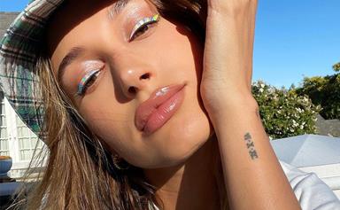 Hailey Bieber Shows Off The Fuss-Free Way To Nail Winged Liner And It's Thanks To Eyeliner Stickers