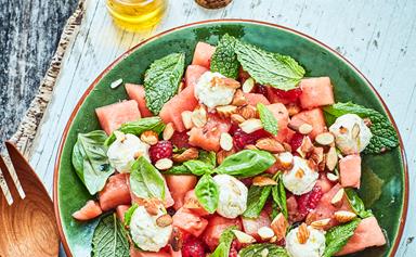 Watermelon and homemade labneh