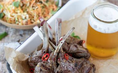 The Backyard Cook's lamb lollipops with carrot and apple slaw