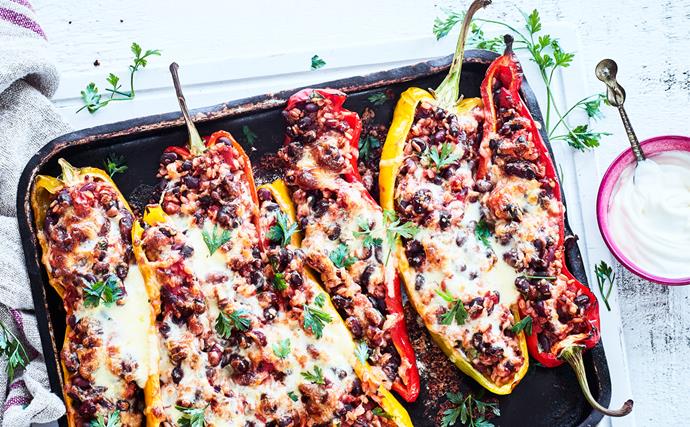 Meatless Mexican stuffed peppers