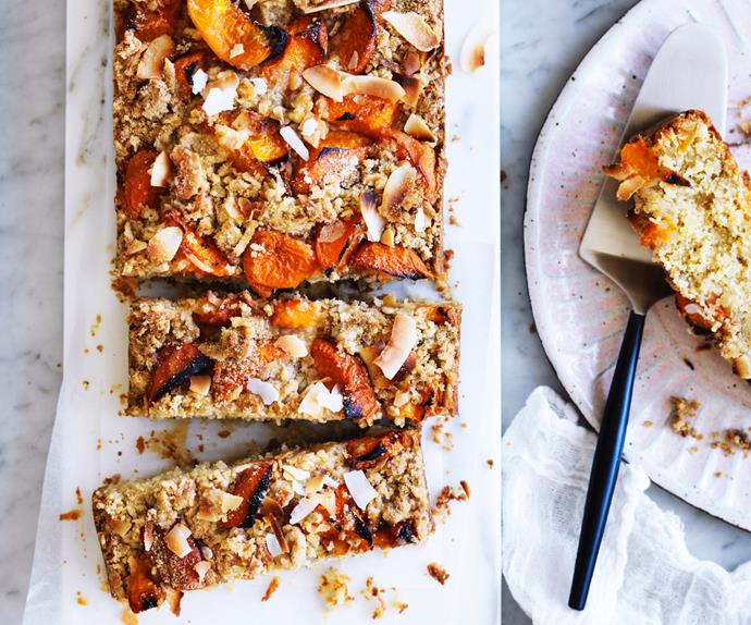 Apricot and coconut crumble cake