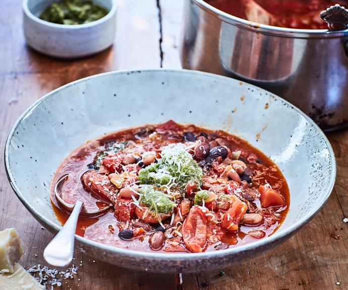 Bean, tomato and chorizo soup