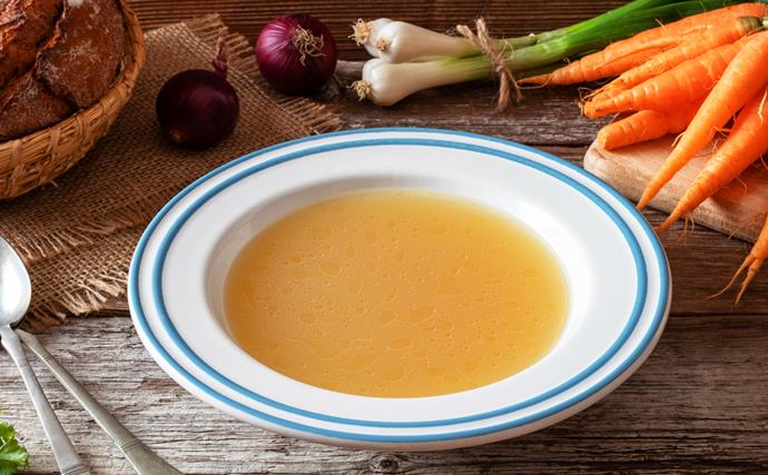 bone broth with carrots and onion