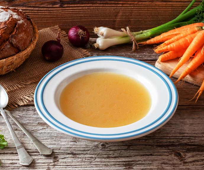 bone broth with carrots and onion