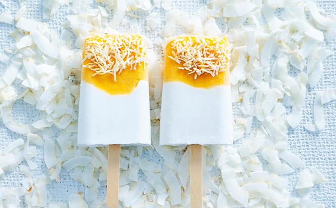 Dairy-free coconut and mango popsicles