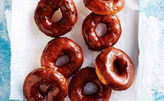 Gluten-free chocolate-glazed doughnuts
