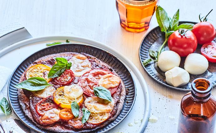 Margherita pizzas with gluten-free kūmara bases