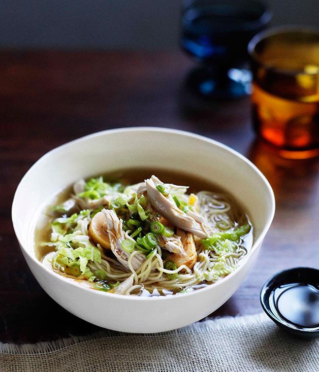 [Chicken noodle soup](https://www.gourmettraveller.com.au/recipes/chefs-recipes/brigitte-hafner-chicken-noodle-soup-7403|target="_blank")