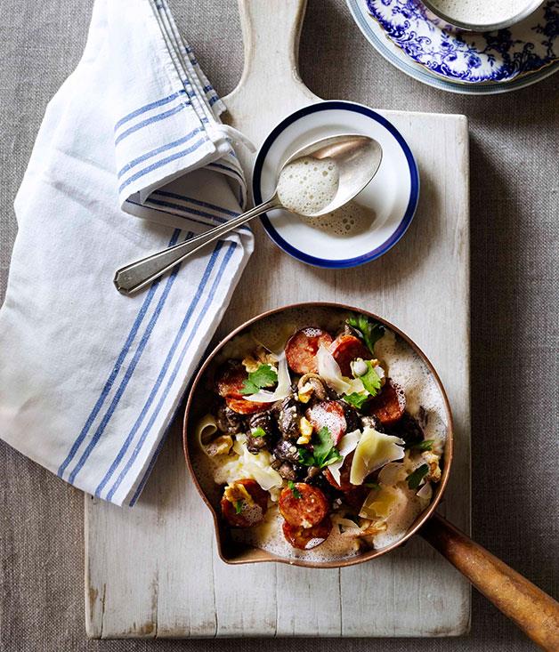 **[Jacques Reymond's snail and smoked sausage risotto with walnuts and Comté](https://www.gourmettraveller.com.au/recipes/chefs-recipes/jacques-reymond-snail-and-smoked-sausage-risotto-with-walnuts-and-comte-7406|target="_blank")**