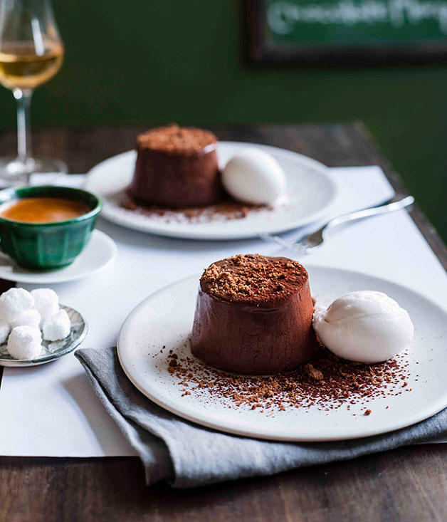 Chocolate marquise with lime and coconut sorbet :: Gourmet Traveller