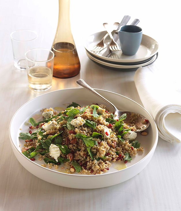 Cracked wheat and freekah salad with barberry dressing :: Gourmet Traveller
