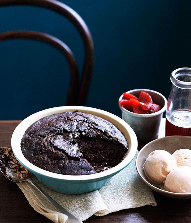 **[Self-saucing chocolate and sherry pudding with quince and quince and sherry ice-cream](https://www.gourmettraveller.com.au/recipes/browse-all/self-saucing-chocolate-and-sherry-pudding-with-quince-and-quince-and-sherry-ice-cream-10686|target="_blank")**
