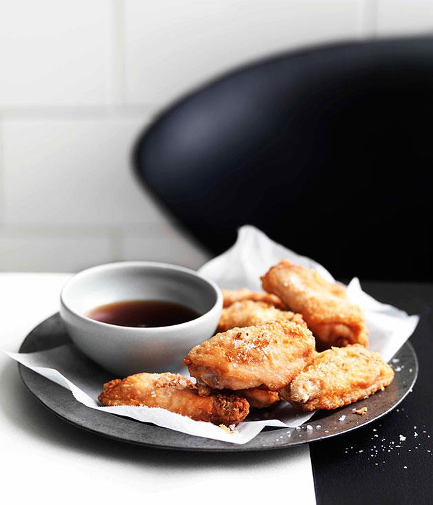 **[Crisp chicken wings with fried shallots and red wine vinegar](http://www.gourmettraveller.com.au/recipes/browse-all/crisp-chicken-wings-with-fried-shallots-and-red-wine-vinegar-10737|target="_blank")**