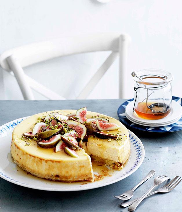[**Goat's cheese cake with figs and honey**](http://www.gourmettraveller.com.au/goats-cheese-cake-with-figs-and-honey.htm|target="_blank")