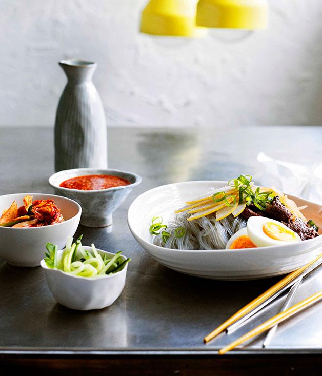 [Korean buckwheat noodles with beef and nashi](https://www.gourmettraveller.com.au/recipes/browse-all/korean-buckwheat-noodles-with-beef-and-nashi-10867|target="_blank")
