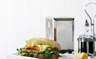 Whiting and watercress burgers