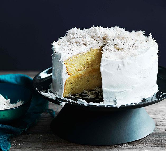Coconut cake with lime curd
