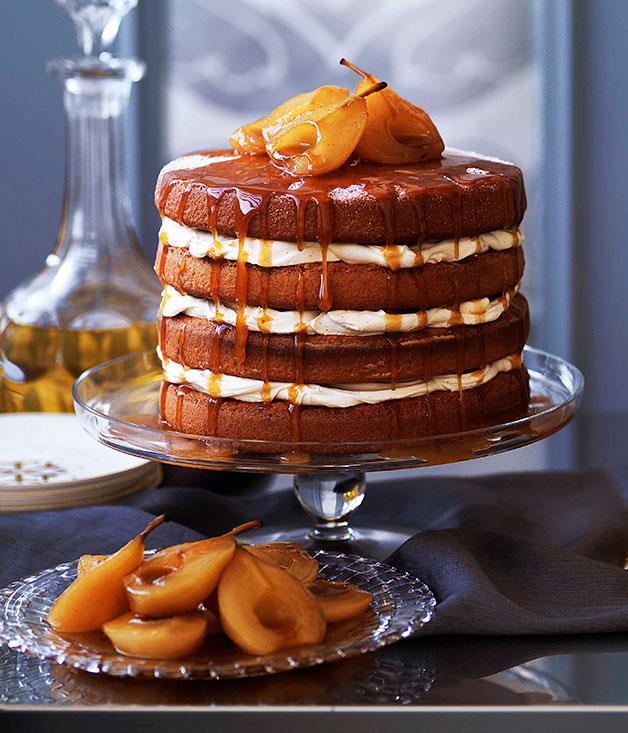 [**Brown sugar sponge cake with caramel pears**](http://gourmettraveller.com.au/brown-sugar-sponge-cake-with-caramel-pears.htm|target="_blank")