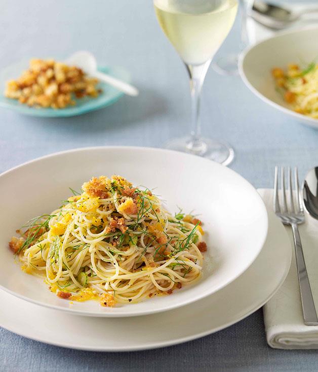 [**Bottarga spaghettini**](https://www.gourmettraveller.com.au/recipes/browse-all/bottarga-and-fennel-spaghettini-14296|target="_blank")
