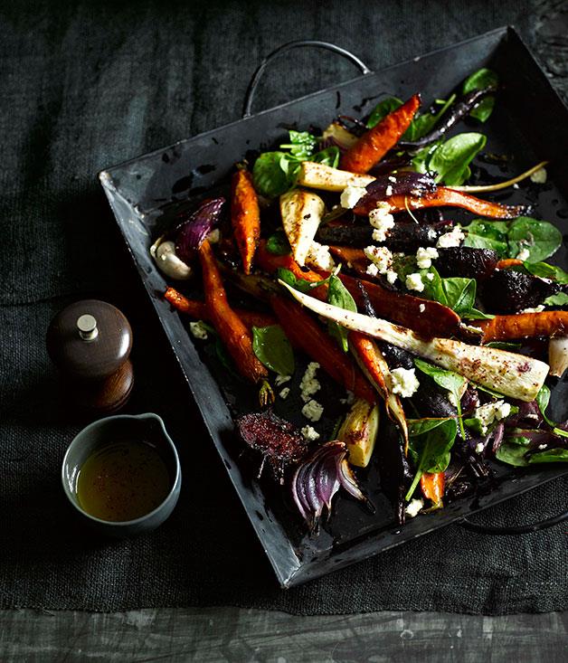 **[Roast root vegetables with sumac dressing](https://www.gourmettraveller.com.au/recipes/fast-recipes/roast-root-vegetables-with-sumac-dressing-13369|target="_blank")**