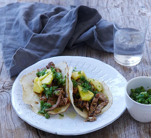 Pork and pineapple tacos
