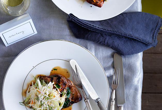 Twice-cooked duck with celeriac salad