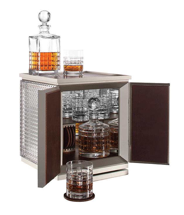 **Waterford London Desktop Bar**
It's smart, it's sparkly and it stores all of your drinking paraphernalia. What's not to love about this Waterford desktop bar? Comes complete with all the trimmings - two decanters, a pair of tumblers, a pair of highballs and a leather tray and coaster set. Win. _$17,999, [wwrd.com.au](http://www.wwrd.com.au/ "WWRD")_
