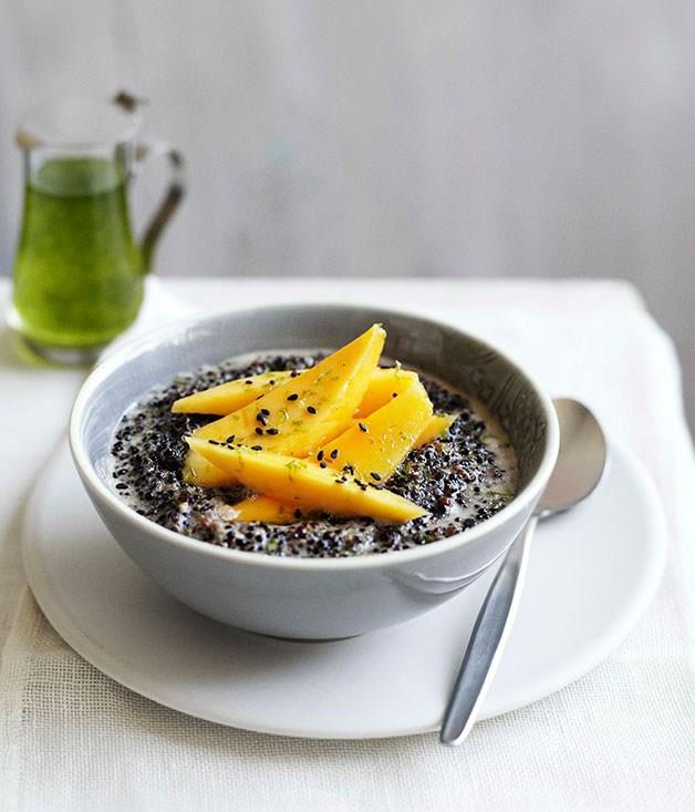 **Black quinoa with coconut, mango and kaffir lime syrup**
