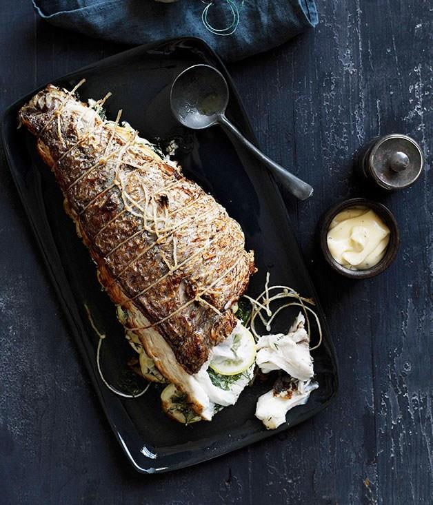 **Barbecued snapper with dill and lemon**

