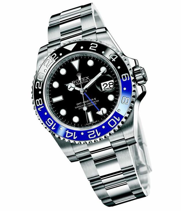 **Rolex Oyster Perpetual GMT - Master II**
Looking to make a splash? This striking Oyster Perpetual GMT - Master II watch from Rolex is it. It's got a separate 24-hour hand, features three different time zones and it's unisex, too, making it all the more easy to share. _$10,340, (02) 9236 0411_
