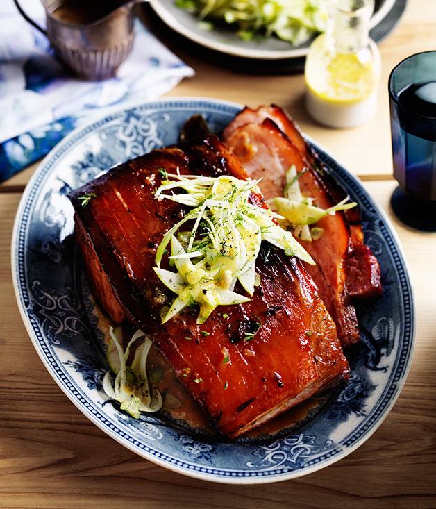 **[Citrus-glazed sticky bacon with apple and fennel salad](https://www.gourmettraveller.com.au/recipes/browse-all/citrus-glazed-sticky-bacon-with-apple-and-fennel-salad-11961|target="_blank")**