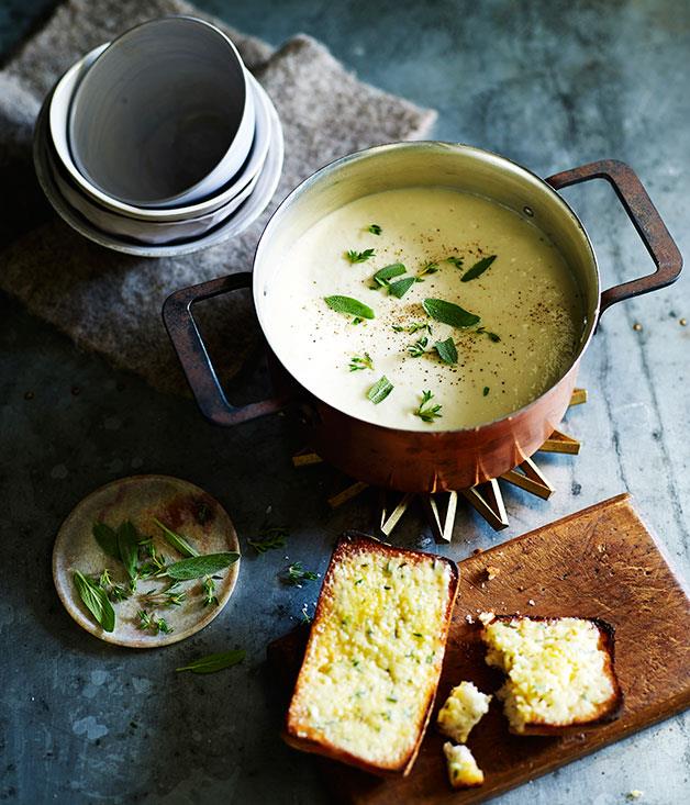 **[A classic cauliflower soup with cheddar toast](https://www.gourmettraveller.com.au/recipes/fast-recipes/cauliflower-soup-13481|target="_blank")**