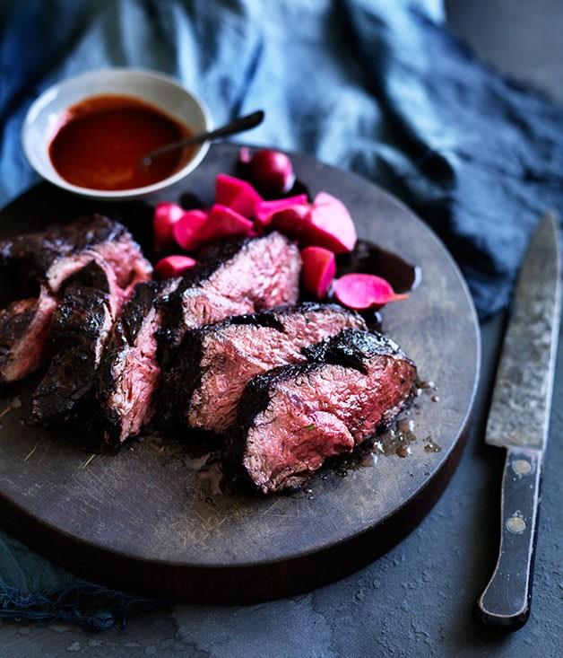 **Butcher's steak with fermented radishes and Korean hot sauce**
