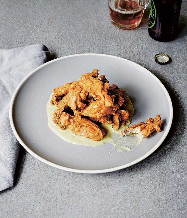 **[Southern fried chicken ribs & jalapeño mayo](https://www.gourmettraveller.com.au/recipes/chefs-recipes/southern-fried-chicken-ribs-and-jalapeno-mayo-8030|target="_blank")**
