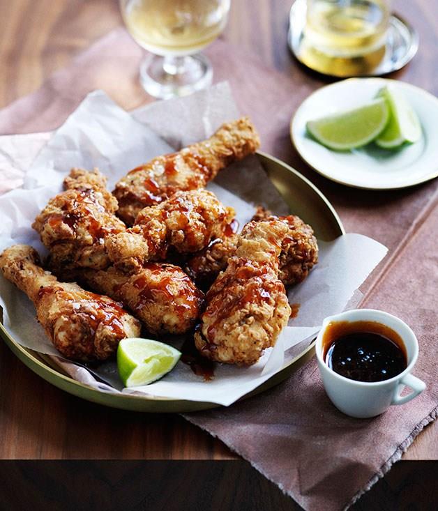**[Southern fried chicken with smoky maple caramel](https://www.gourmettraveller.com.au/recipes/browse-all/southern-fried-chicken-with-smoky-maple-caramel-11706|target="_blank")**
