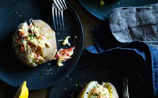 Crabby baked potatoes