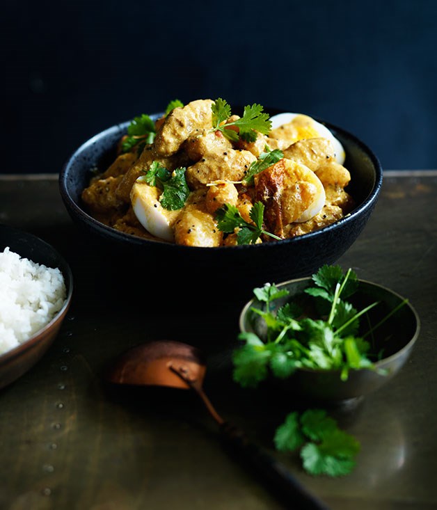 **[Potato, coriander and egg curry](https://www.gourmettraveller.com.au/recipes/browse-all/potato-coriander-and-egg-curry-12035|target="_blank"|rel="nofollow")**