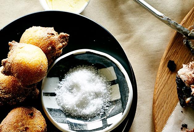 Hush puppies with maple butter