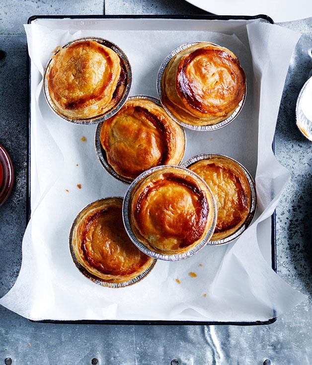 **[Party pies with homemade tomato sauce](https://www.gourmettraveller.com.au/recipes/browse-all/party-pies-with-homemade-tomato-sauce-12099|target="_blank")**