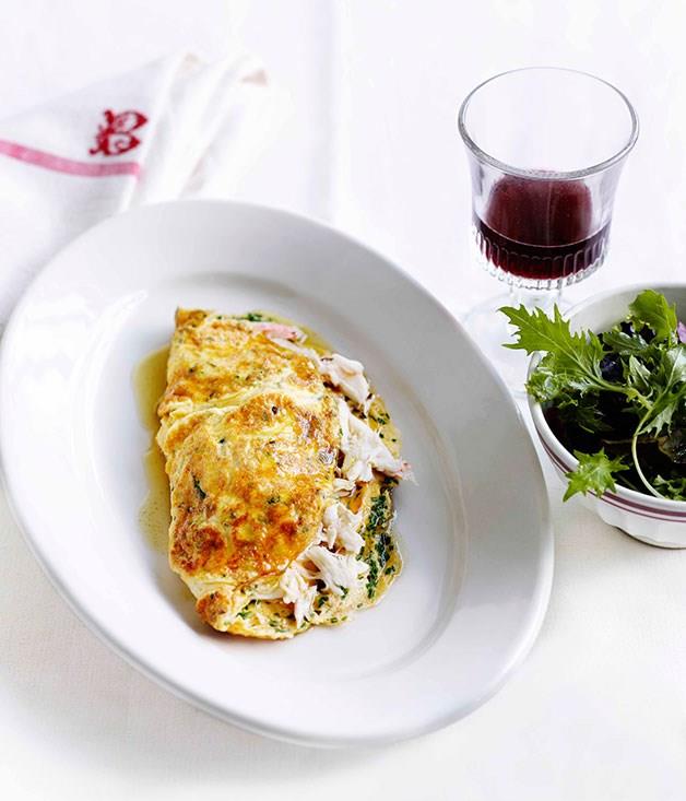 [**Crab and herb omelette**](https://www.gourmettraveller.com.au/recipes/fast-recipes/crab-and-herb-omelette-13099|target="_blank")
