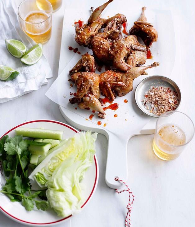 [**Fried quail with cucumber and lettuce wedges**](https://www.gourmettraveller.com.au/recipes/fast-recipes/fried-quail-with-cucumber-and-lettuce-wedges-13068|target="_blank")
