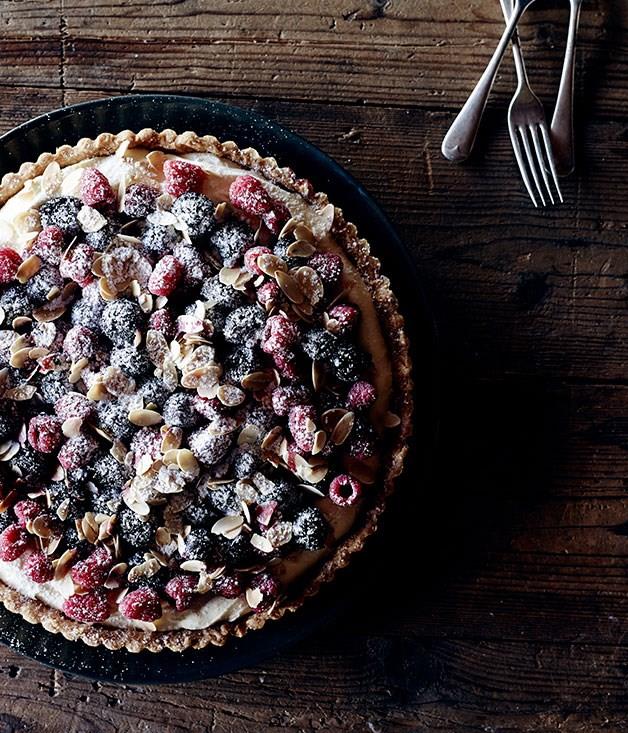 [**Chocolate, cherry and raspberry tart**](https://www.gourmettraveller.com.au/recipes/chefs-recipes/chocolate-cherry-and-raspberry-tart-8022|target="_blank")

