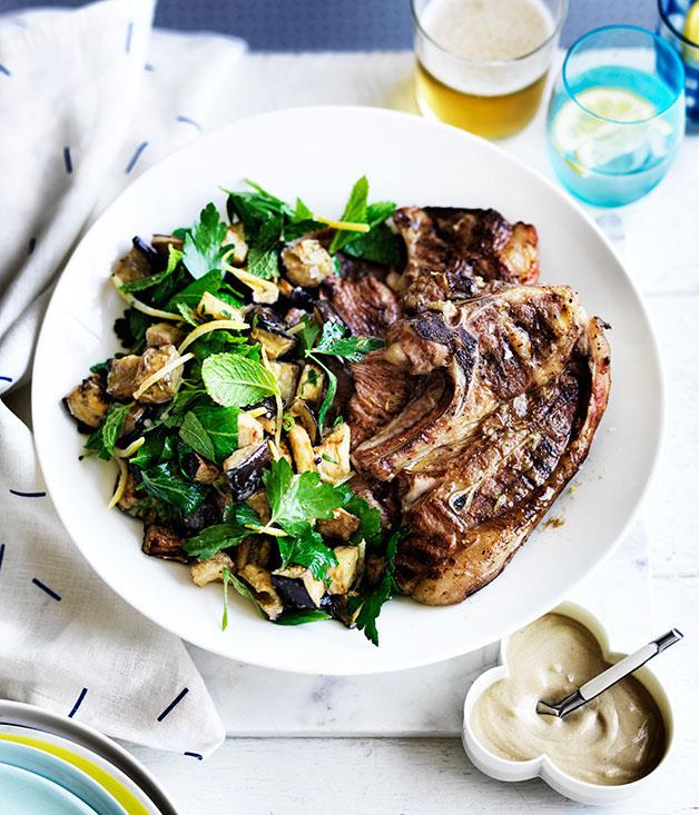**[Spiced lamb with eggplant salad](https://www.gourmettraveller.com.au/recipes/fast-recipes/spiced-lamb-with-eggplant-salad-13567|target="_blank")**