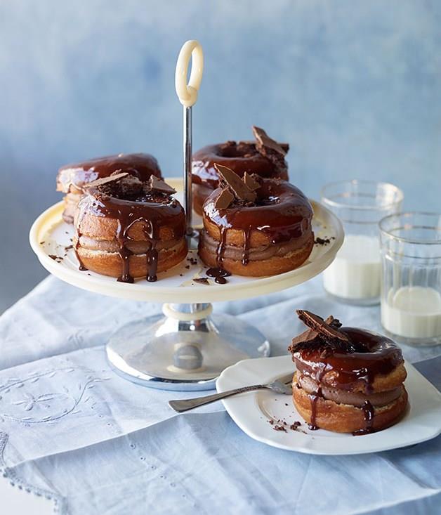 [**Chocolate-cream doughnuts**](https://www.gourmettraveller.com.au/recipes/browse-all/chocolate-cream-doughnuts-11934|target="_blank")
