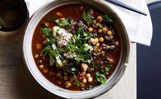 Chickpea soup with sumac and yoghurt