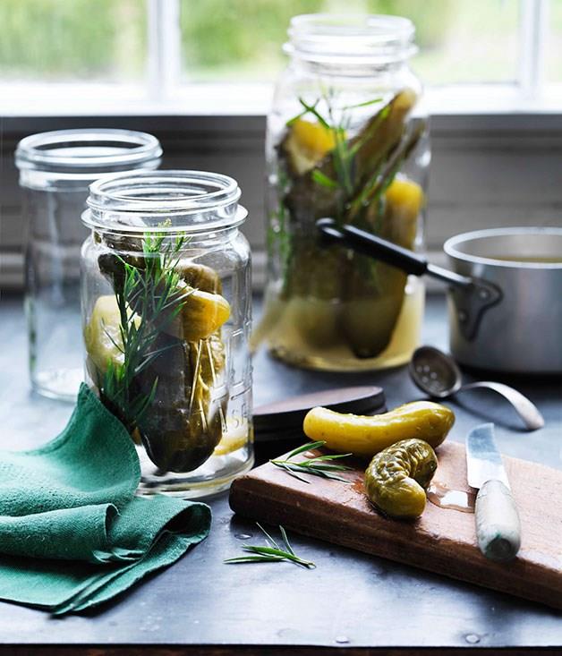 [**Tarragon cucumber pickles**](https://www.gourmettraveller.com.au/recipes/browse-all/tarragon-cucumber-pickles-11413|target="_blank")