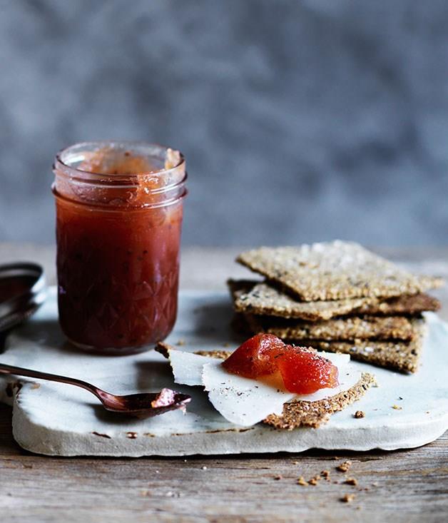 [**Cloudy quince jam with Manchego seed crackers**](https://www.gourmettraveller.com.au/recipes/browse-all/cloudy-quince-jam-with-manchego-seed-crackers-12285|target="_blank")